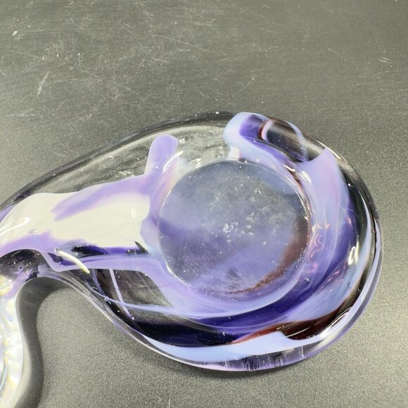 Vintage Hofgut Sternen Studio Art Glass Votive Candle Holder Swirl Shape Decor - Picture 5 of 12